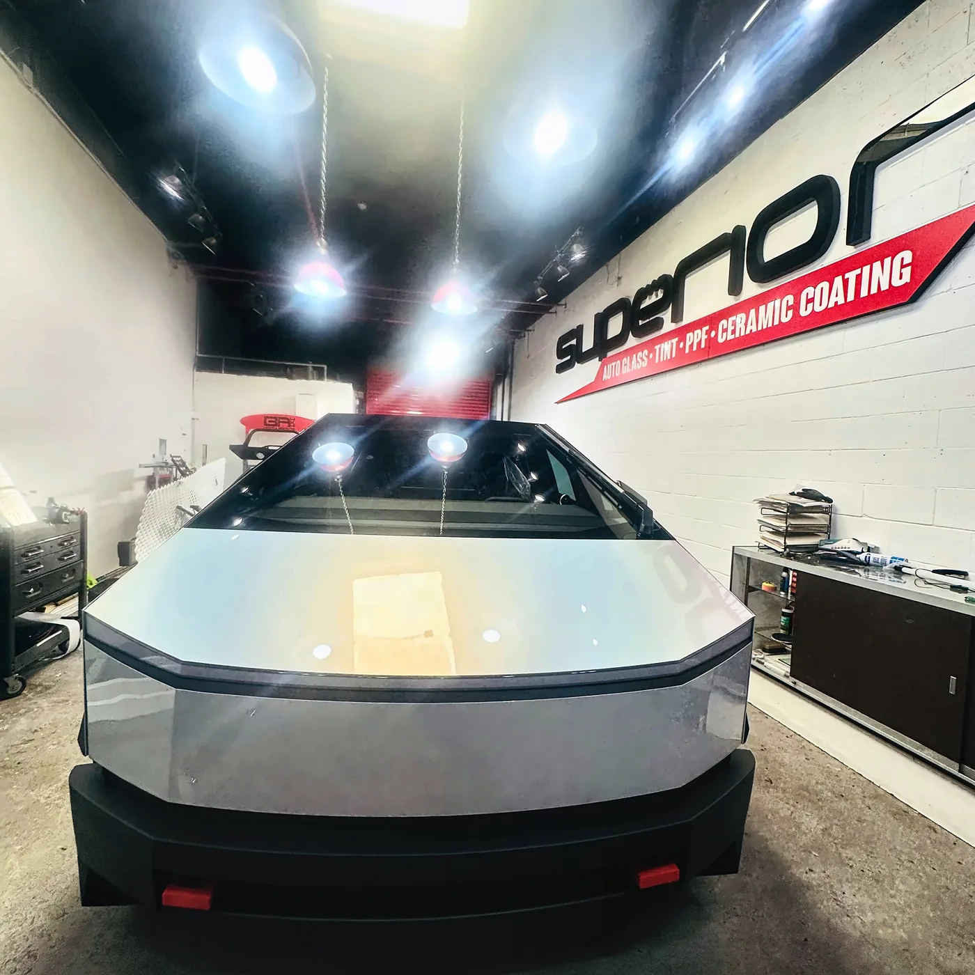 Vehicle inside the Superior shop in Ontario